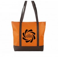 Two-Tone Tote W/Zipper